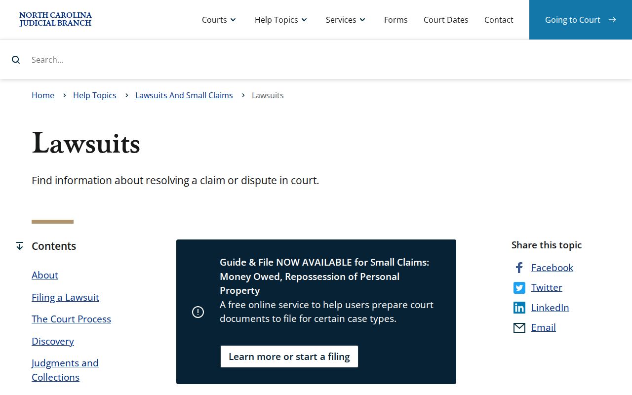 Tyrrell County civil docket reference for North Carolina civil lawsuits and small claims